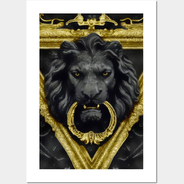 Golden Lion Wall Art by Insanity_Saint